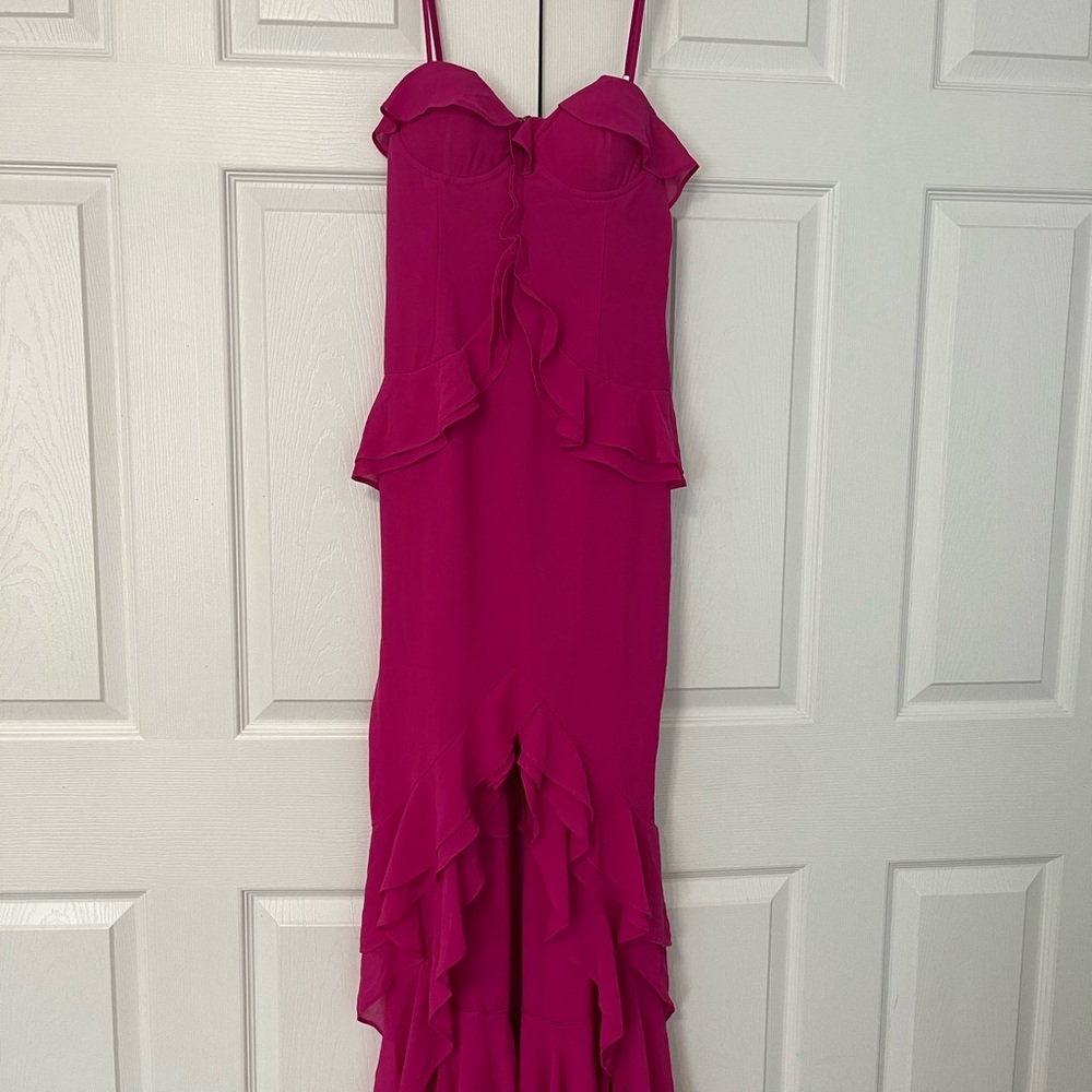 Magenta Ruffled Dress - Picture 2 of 7